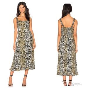 Anthropologie Faithful The Brand Noemie Midi Dress in Animal Print New Large